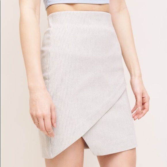 Dynamite Striped Asymmetrical Envelope Mini Skirt - Picture 3 of 7